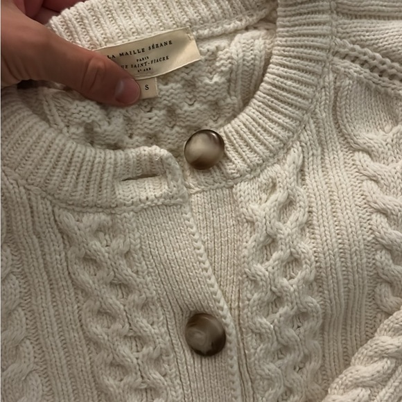 Like new Sezane Cream Cable Knit Cardigan - Tiphaine - Picture 2 of 6